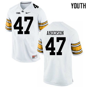 Youth Iowa Hawkeyes Nick Anderson #47 Stitch White Jersey 910354-380