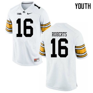 Youth Iowa Hawkeyes Terry Roberts #16 White Football Jersey 163347-251