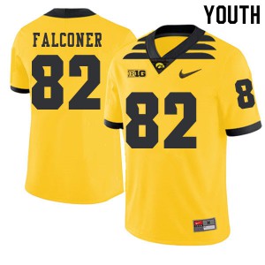 Youth Iowa Hawkeyes Adrian Falconer #82 High School Gold 2019 Alternate Jerseys 319747-931