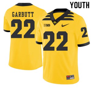 Youth Iowa Hawkeyes Angelo Garbutt #22 Gold 2019 Alternate Official Jersey 195981-657