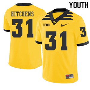 Youth Iowa Hawkeyes Anthony Hitchens #31 Gold 2019 Alternate Stitch Jersey 297180-656