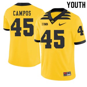 Youth Iowa Hawkeyes Ben Campos #45 Gold 2019 Alternate Stitched Jerseys 691614-212