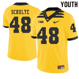 Youth Iowa Hawkeyes Bryce Schulte #48 Gold Official 2019 Alternate Jersey 735301-547