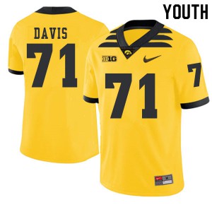 Youth Iowa Hawkeyes Carl Davis #71 Player Gold 2019 Alternate Jersey 333401-636