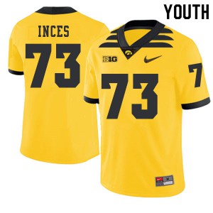 Youth Iowa Hawkeyes Cody Inces #73 Gold 2019 Alternate NCAA Jersey 671518-654