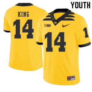 Youth Iowa Hawkeyes Desmond King #14 Stitched 2019 Alternate Gold Jersey 734741-777