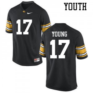 Youth Iowa Hawkeyes Devonte Young #17 Embroidery Black Jerseys 691355-320