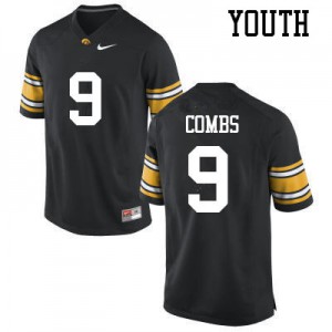 Youth Iowa Hawkeyes Jack Combs #9 Black Embroidery Jersey 446113-499