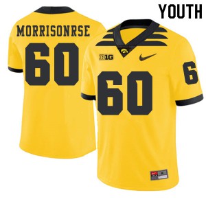 Youth Iowa Hawkeyes Jake Morrisonrse #60 2019 Alternate Gold College Jerseys 486914-961