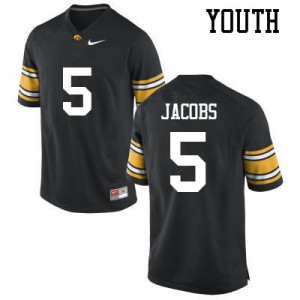 Youth Iowa Hawkeyes Jestin Jacobs #5 Stitch Black Jersey 872713-929