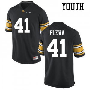 Youth Iowa Hawkeyes Johnny Plewa #41 Black Football Jersey 506521-983