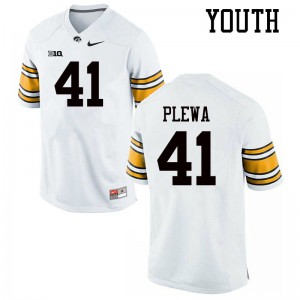 Youth Iowa Hawkeyes Johnny Plewa #41 White Football Jersey 757374-193