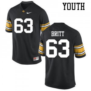 Youth Iowa Hawkeyes Justin Britt #63 Black Football Jersey 545122-646
