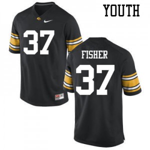 Youth Iowa Hawkeyes Kyler Fisher #37 Black Stitched Jerseys 911776-886