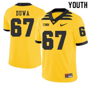 Youth Iowa Hawkeyes Levi Duwa #67 College 2019 Alternate Gold Jersey 933540-485