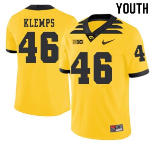 Youth Iowa Hawkeyes Logan Klemps #46 Gold University 2019 Alternate Jersey 584911-156