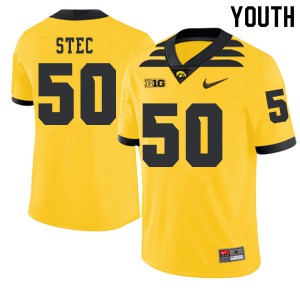 Youth Iowa Hawkeyes Louie Stec #50 Official Gold 2019 Alternate Jerseys 197437-555