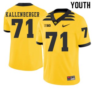 Youth Iowa Hawkeyes Mark Kallenberger #71 Gold 2019 Alternate High School Jerseys 598504-321