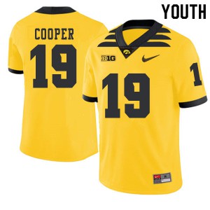Youth Iowa Hawkeyes Max Cooper #19 2019 Alternate High School Gold Jerseys 461807-865