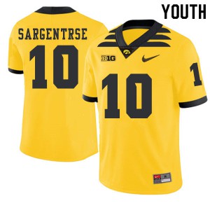 Youth Iowa Hawkeyes Mekhi Sargentrse #10 Gold Stitched 2019 Alternate Jersey 443396-342