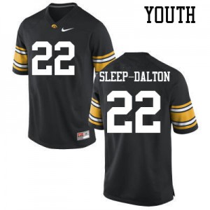 Youth Iowa Hawkeyes Michael Sleep-Dalton #22 Stitch Black Jerseys 325251-980