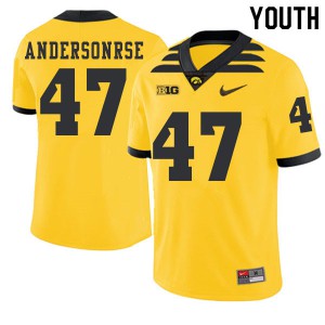 Youth Iowa Hawkeyes Nick Andersonrse #47 High School 2019 Alternate Gold Jerseys 702041-444