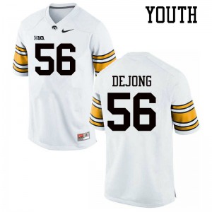 Youth Iowa Hawkeyes Nick DeJong #56 White Football Jerseys 548404-839