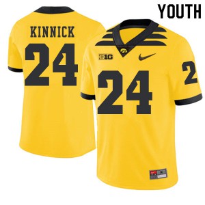 Youth Iowa Hawkeyes Nile Kinnick #24 2019 Alternate Gold Stitch Jersey 704278-369