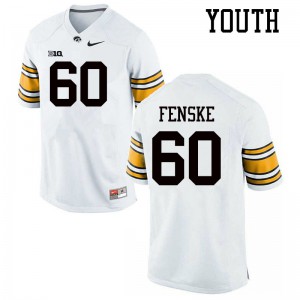 Youth Iowa Hawkeyes Noah Fenske #60 Stitched White Jersey 650403-217