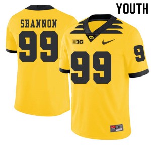 Youth Iowa Hawkeyes Noah Shannon #99 Stitch Gold 2019 Alternate Jersey 350461-631