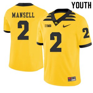 Youth Iowa Hawkeyes Peyton Mansell #2 Gold Stitched 2019 Alternate Jersey 858852-790