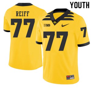 Youth Iowa Hawkeyes Riley Reiff #77 2019 Alternate Gold University Jerseys 656487-186
