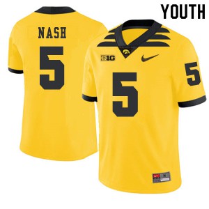 Youth Iowa Hawkeyes Ronald Nash #5 Stitch Gold 2019 Alternate Jerseys 714380-810