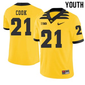 Youth Iowa Hawkeyes Sam Cook #21 Gold Player 2019 Alternate Jerseys 364024-639