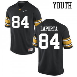 Youth Iowa Hawkeyes Sam LaPorta #84 Black Official Jersey 484353-432