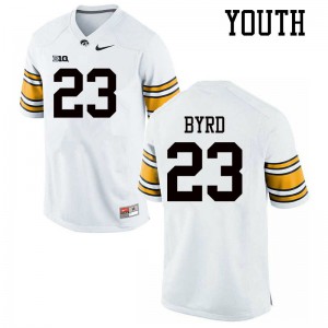 Youth Iowa Hawkeyes Shadrick Byrd #23 White Stitch Jerseys 798378-833