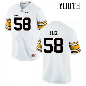 Youth Iowa Hawkeyes Taylor Fox #58 White Embroidery Jerseys 866832-782