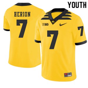 Youth Iowa Hawkeyes Tom Herion #7 Gold 2019 Alternate Player Jersey 316773-750
