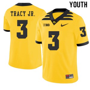 Youth Iowa Hawkeyes Tyrone Tracy Jr. #3 2019 Alternate University Gold Jersey 935878-183