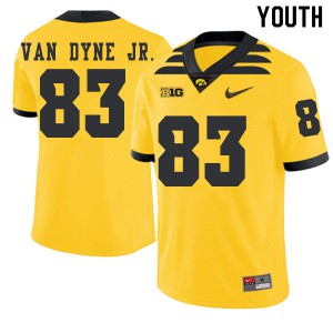 Youth Iowa Hawkeyes Yale Van Dyne Jr. #83 Gold 2019 Alternate Embroidery Jerseys 169671-240