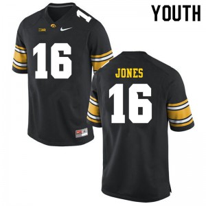 Youth Iowa Hawkeyes Charlie Jones #16 Black Official Jerseys 262306-683