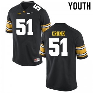 Youth Iowa Hawkeyes Coy Cronk #51 Official Black Jerseys 839622-937