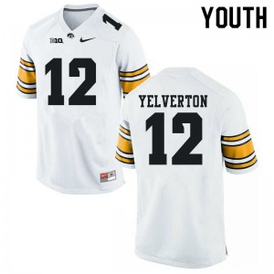 Youth Iowa Hawkeyes Elijah Yelverton #12 White Player Jerseys 828634-172