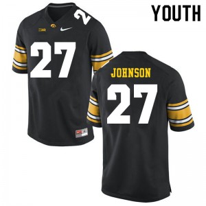 Youth Iowa Hawkeyes Jack Johnson #27 Stitch Black Jerseys 433978-651