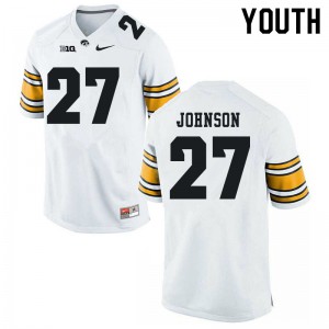 Youth Iowa Hawkeyes Jack Johnson #27 Football White Jerseys 756472-950