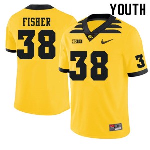 Youth Iowa Hawkeyes Jake Fisher #38 Gold High School Jersey 953288-760