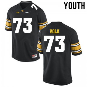 Youth Iowa Hawkeyes Josh Volk #73 Black Football Jerseys 482366-937