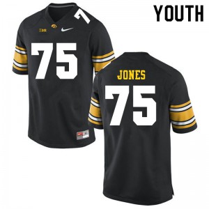 Youth Iowa Hawkeyes Logan Jones #75 Black Stitch Jersey 576388-944
