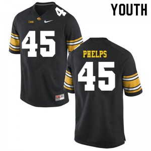 Youth Iowa Hawkeyes Nick Phelps #45 Black Embroidery Jersey 674868-944