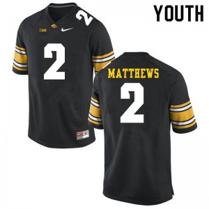 Youth Iowa Hawkeyes Quavon Matthews #2 Black University Jersey 234676-454